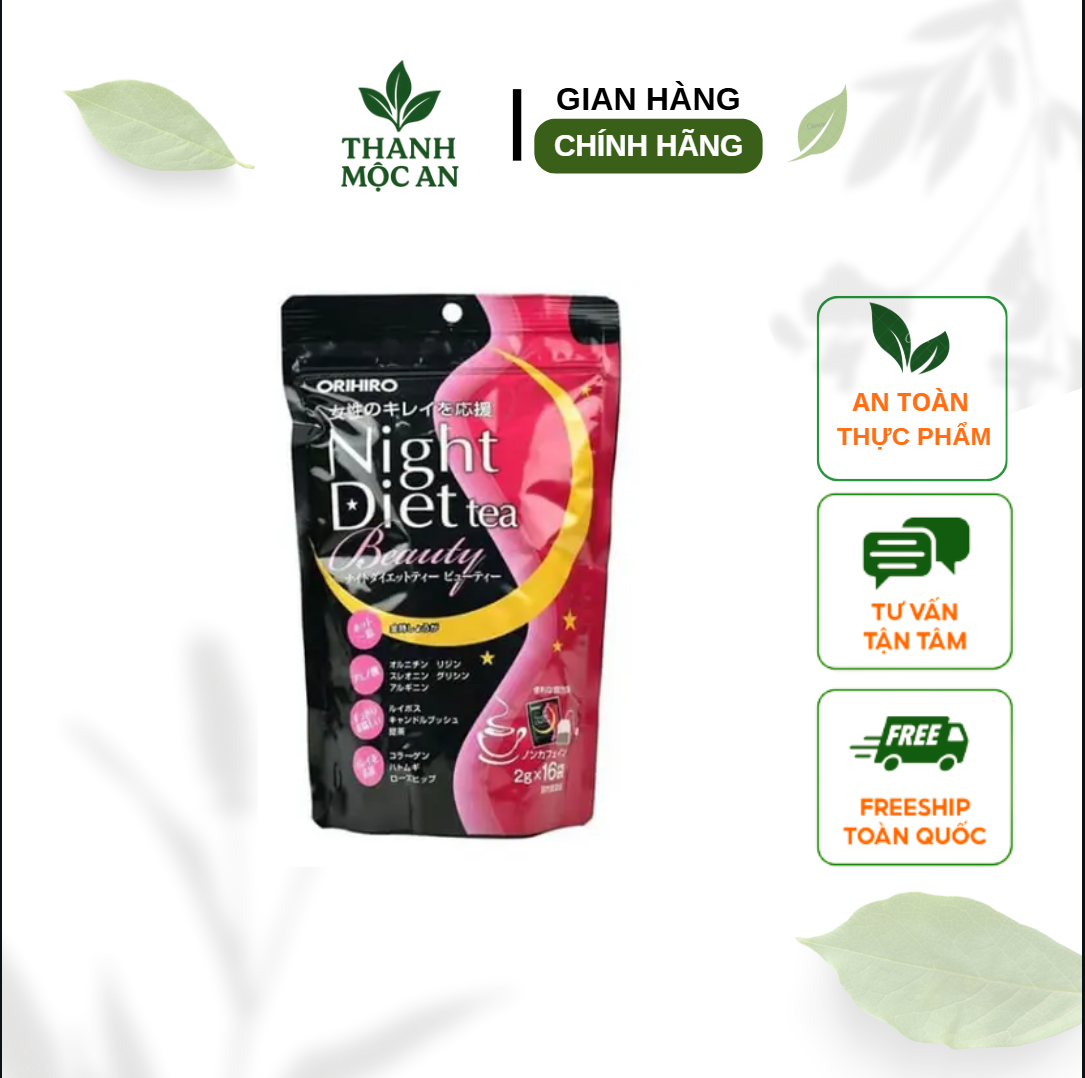 Trà hỗ trợ giảm cân Night Diet Tea Beauty Orihiro 16 gói