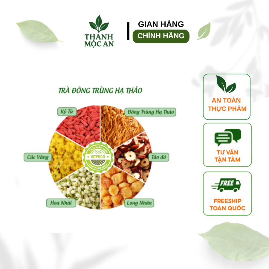 Trà dưỡng nhan đông trùng hạ thảo 6 vị